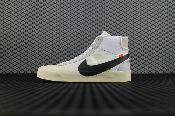 OFF White Virgil Ablob x The Ten Nike Blazer Studio Mid White Black Muslin AA3832 100 Shoe For Sale